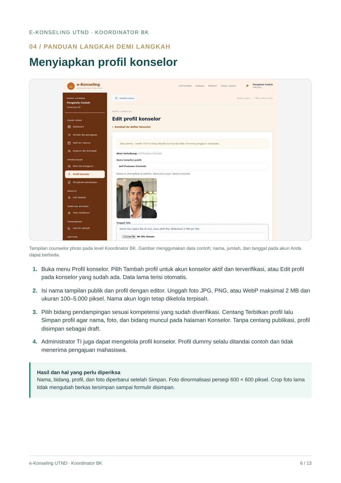 Menyiapkan profil konselor
